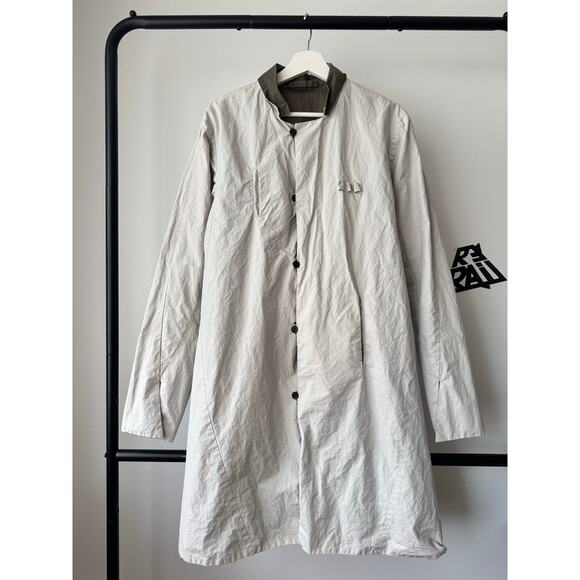 Lumen Et Umbra Reversible Long Trench Coat Cotton Blend - Picture 4 of 9